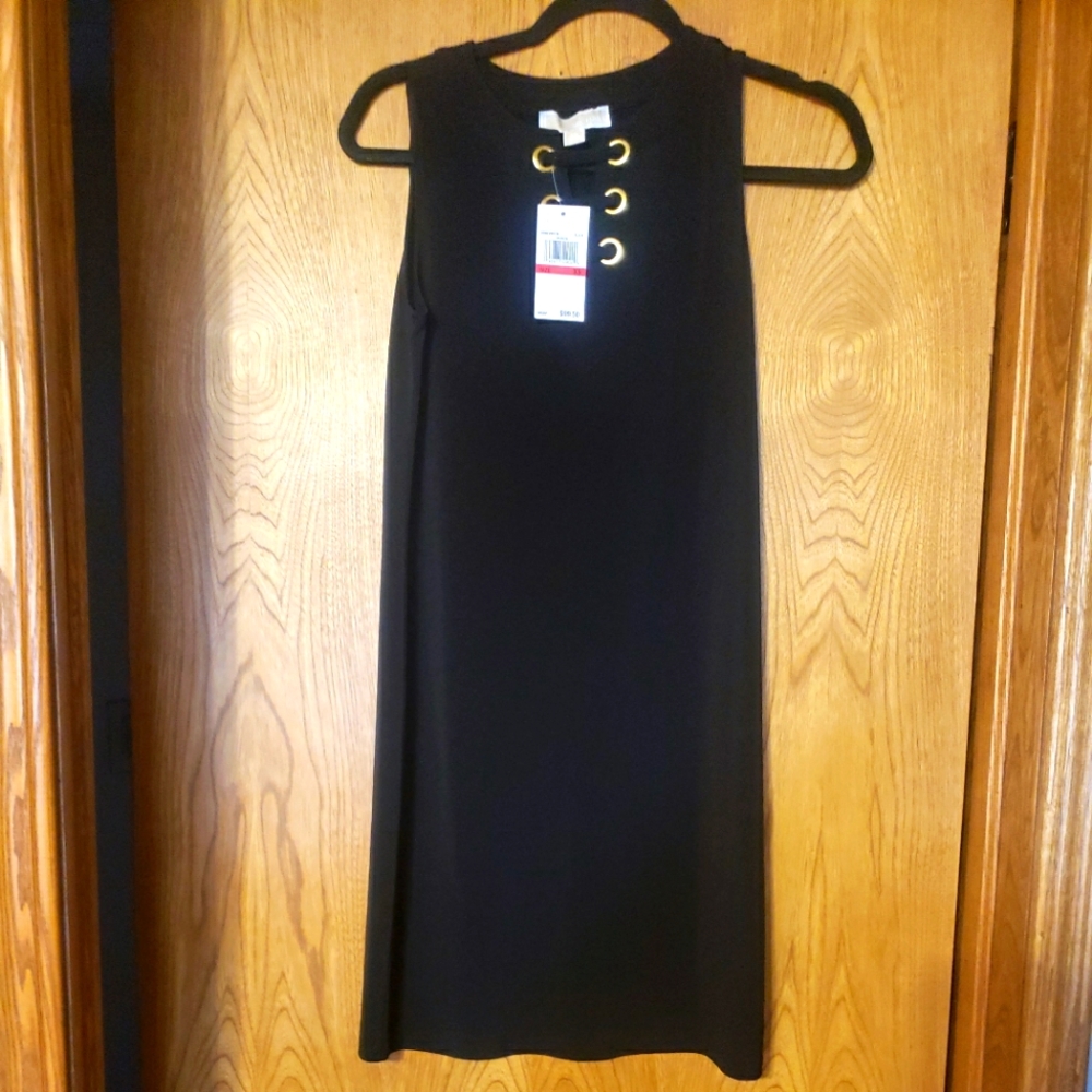 Michael Kors Tank Dress Black NEW with tags Lace Up Size XS